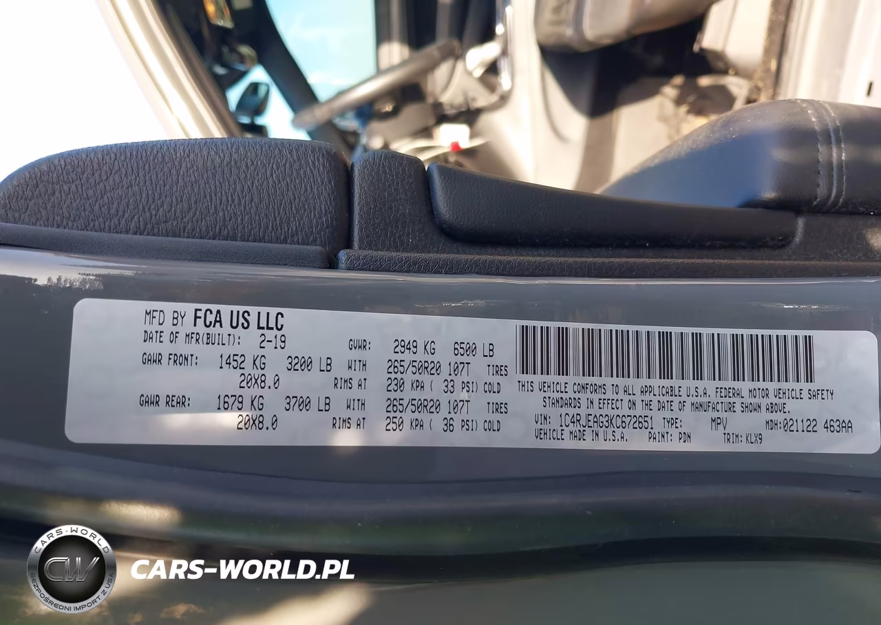 2019 Jeep Grand Cherokee Altitude 4X2 VIN:1C4RJEAG3KC672651 - 9