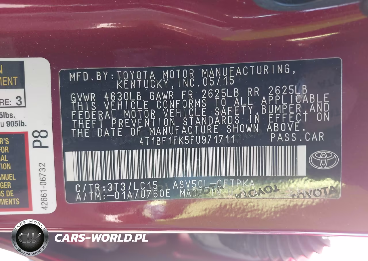 2015 Toyota Camry Xse VIN:4T1BF1FK5FU971711 - 9