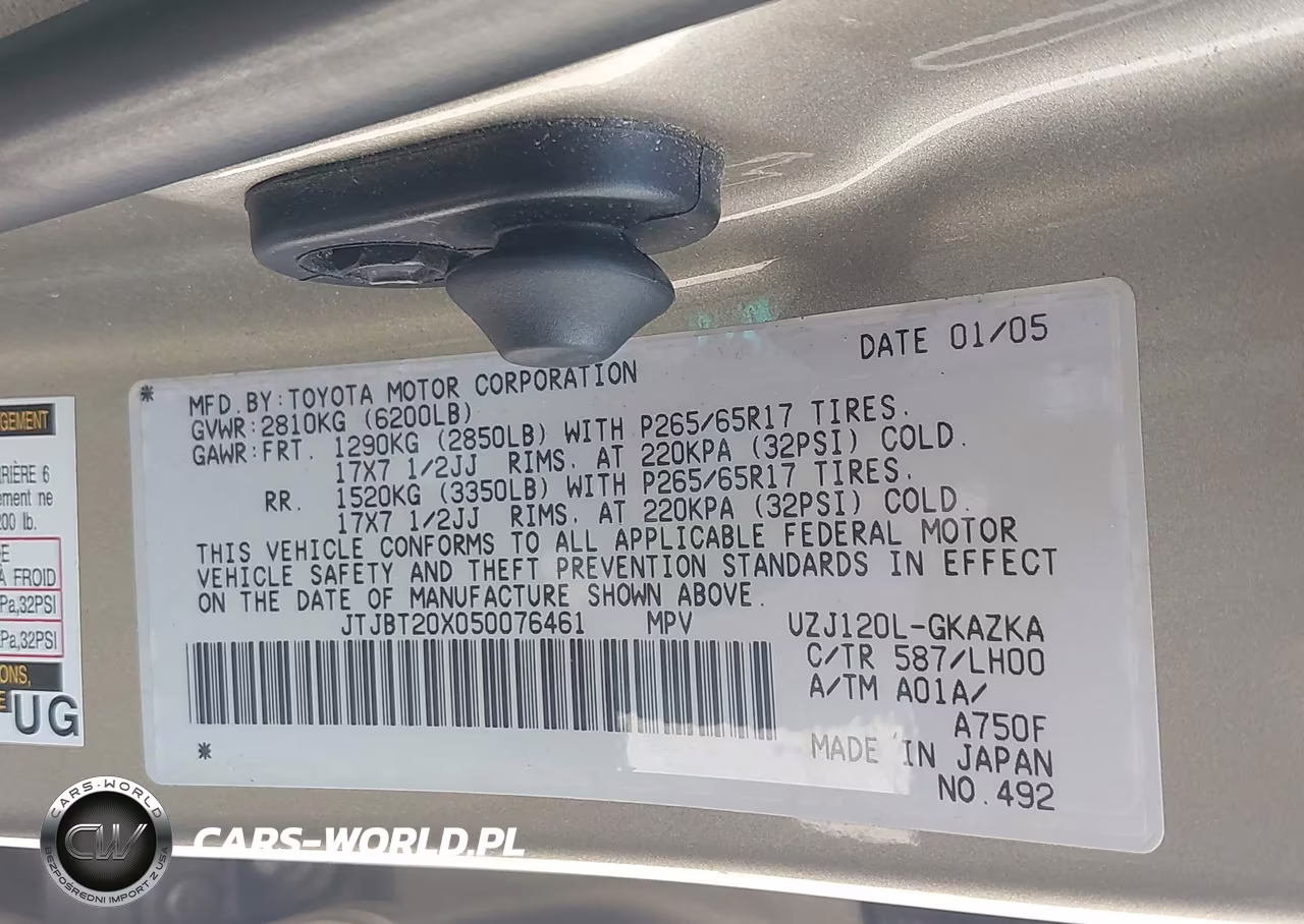 2005 Lexus Gx 470 VIN:JTJBT20X050076461 - 9