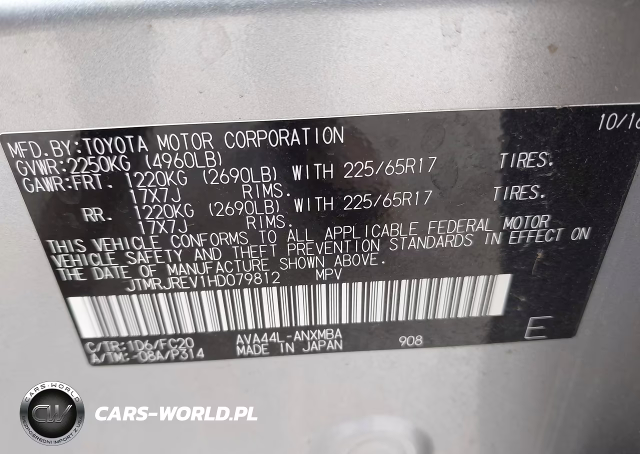 2017 Toyota Rav4 Hybrid Xle VIN:JTMRJREV1HD079812 - 9