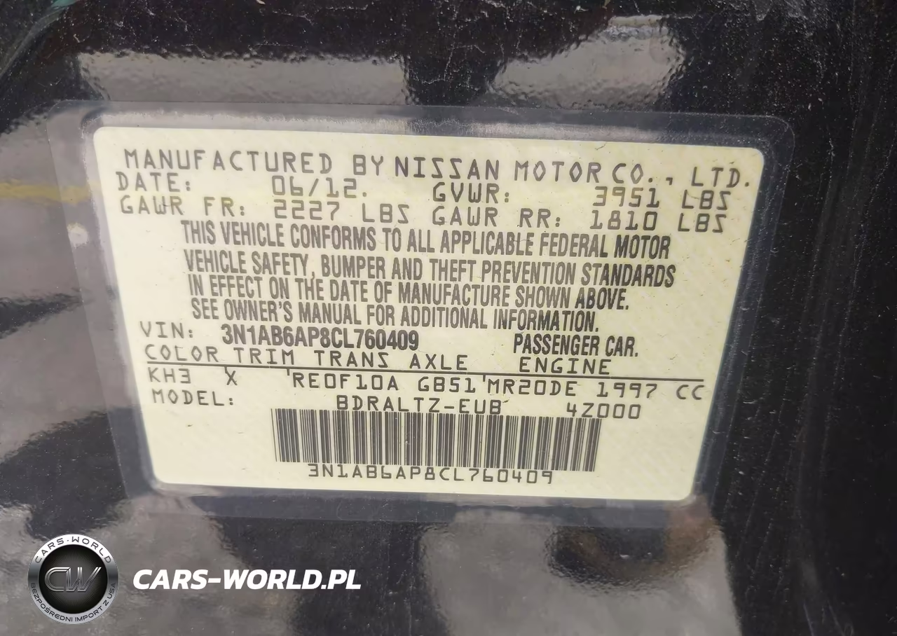 2012 Nissan Sentra 2.0 S VIN:3N1AB6AP8CL760409 - 9