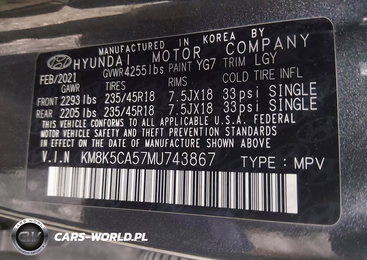 2021 Hyundai Kona Ultimate VIN:KM8K5CA57MU743867 - 9