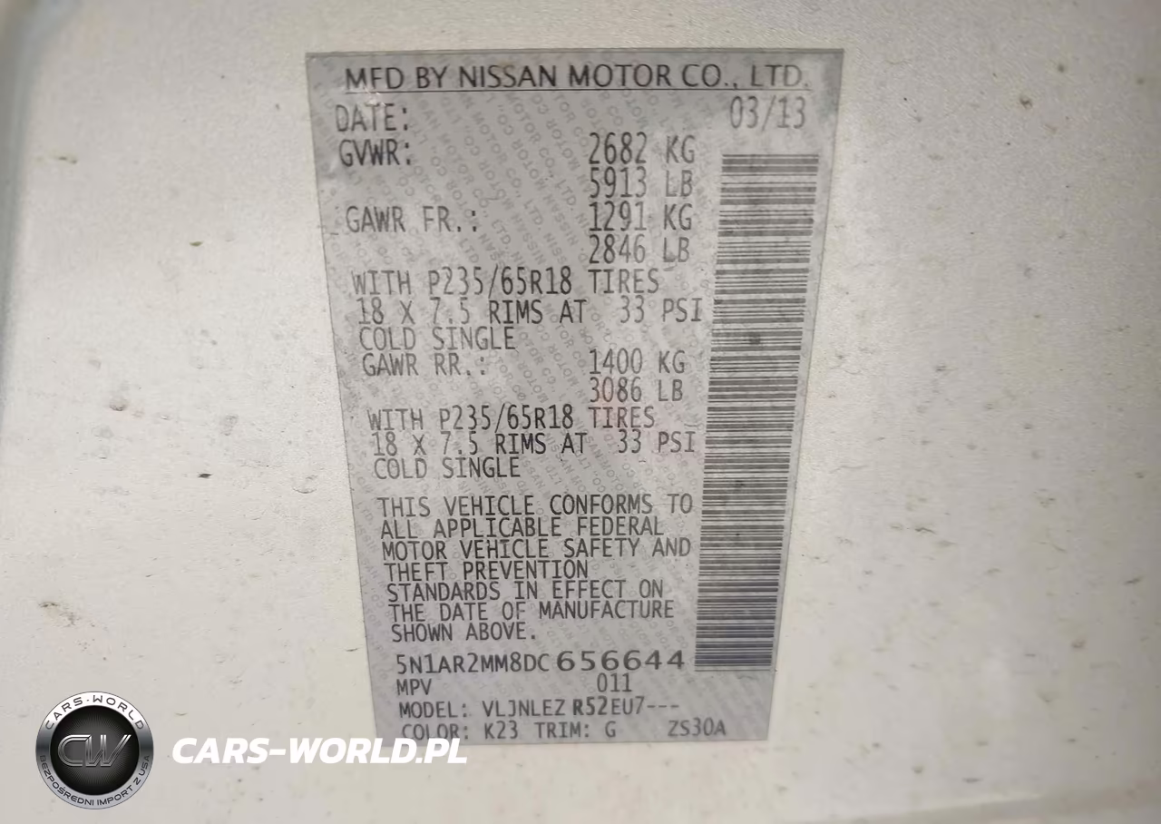 2013 Nissan Pathfinder Sv VIN:5N1AR2MM8DC656644 - 9