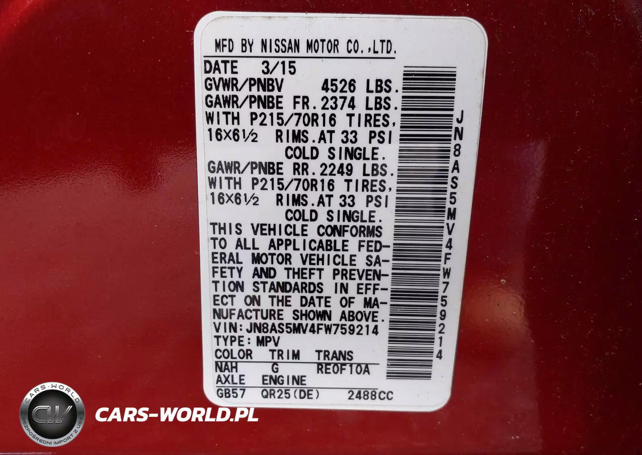 2015 Nissan Rogue Select S VIN:JN8AS5MV4FW759214 - 9