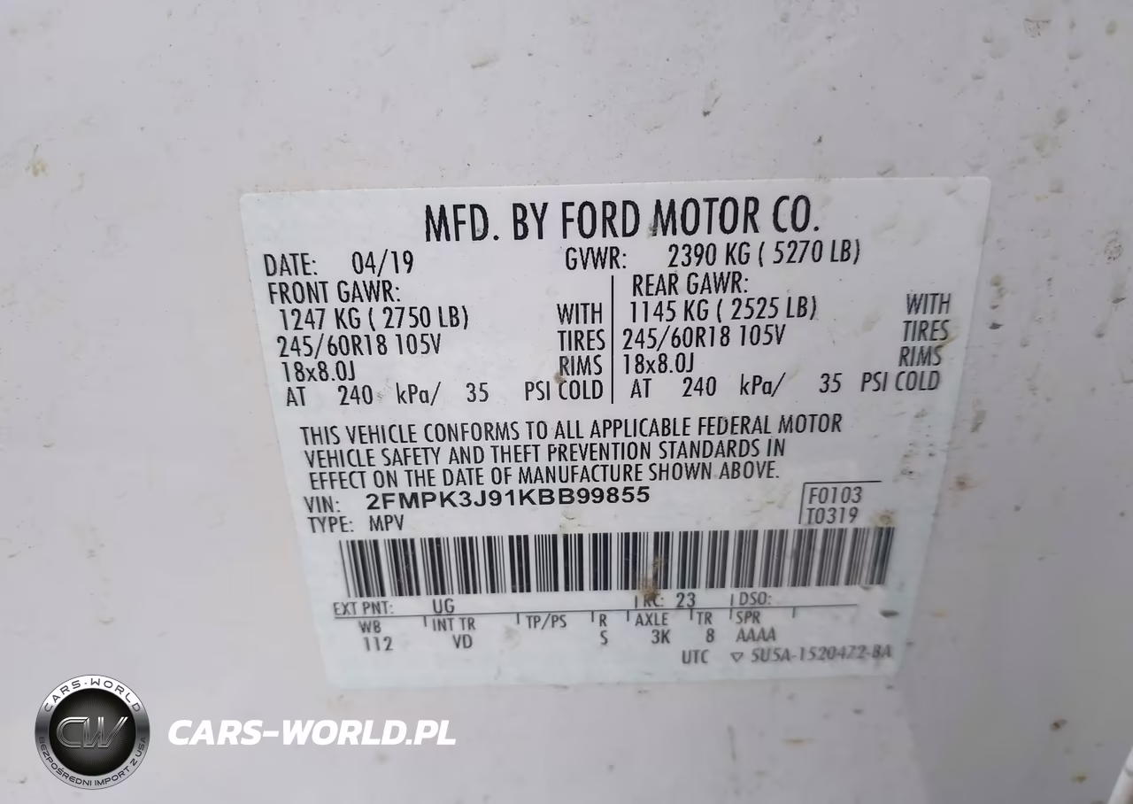 2019 Ford Edge Sel VIN:2FMPK3J91KBB99855 - 9