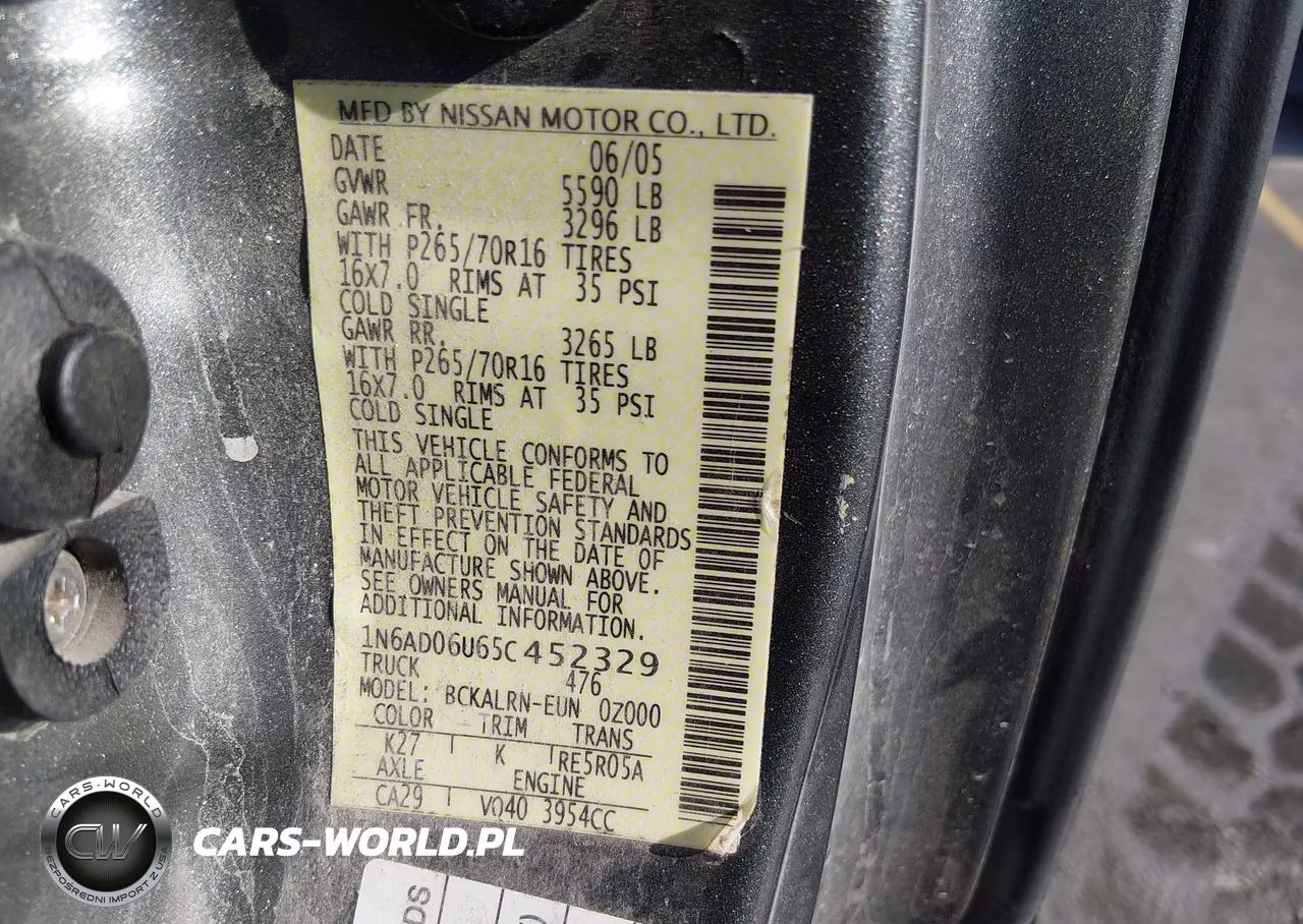 2005 Nissan Frontier 2Wd Se VIN:1N6AD06U65C452329 - 9