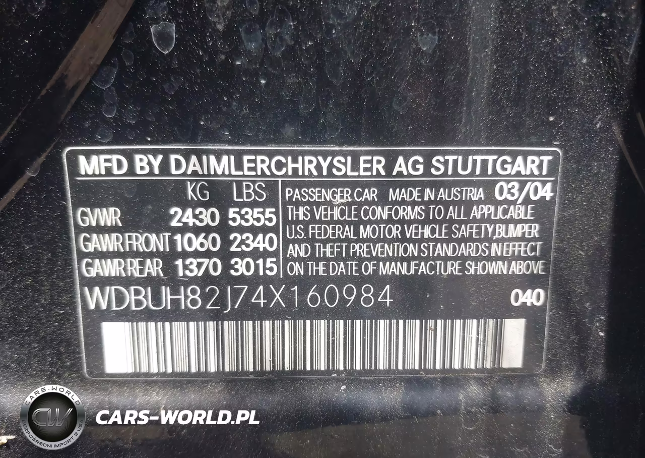 2004 Mercedes-Benz E 320 4Matic VIN:WDBUH82J74X160984 - 9