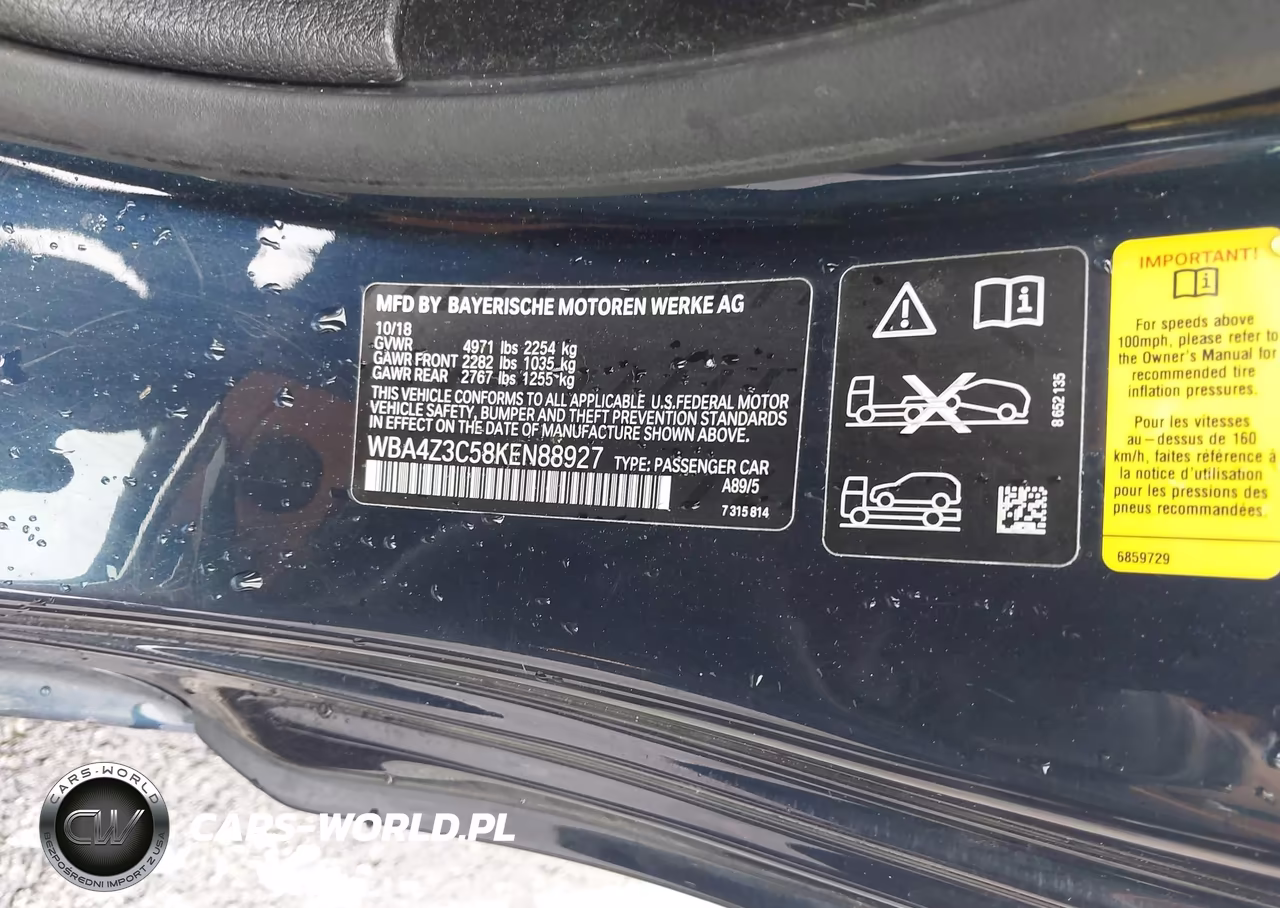 2019 BMW 430I xDrive VIN:WBA4Z3C58KEN88927 - 9