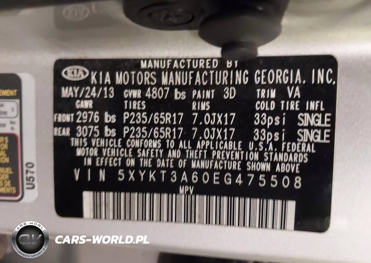 2014 Kia Sorento Lx VIN:5XYKT3A60EG475508 - 9