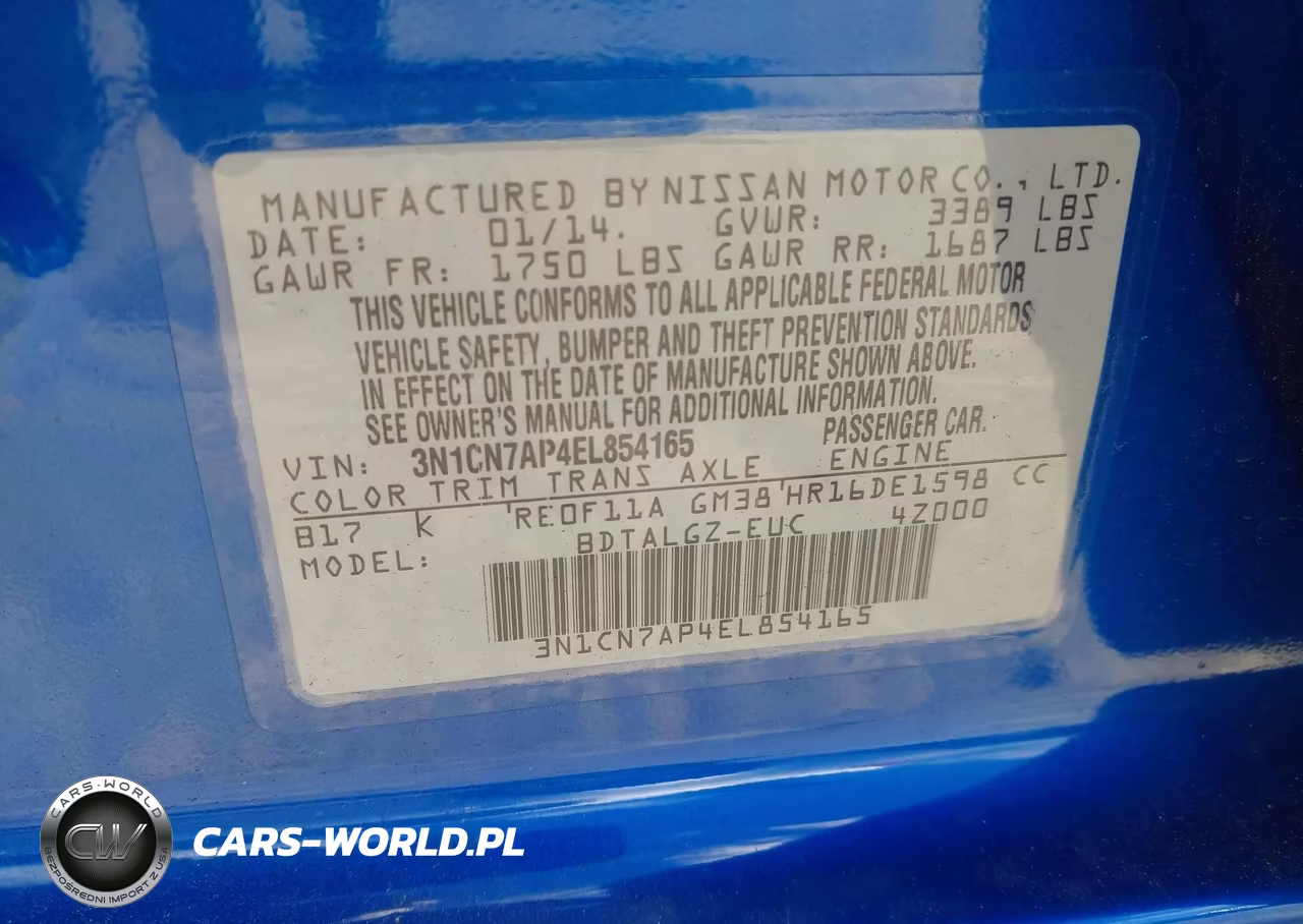 2014 Nissan Versa 1.6 Sl VIN:3N1CN7AP4EL854165 - 9