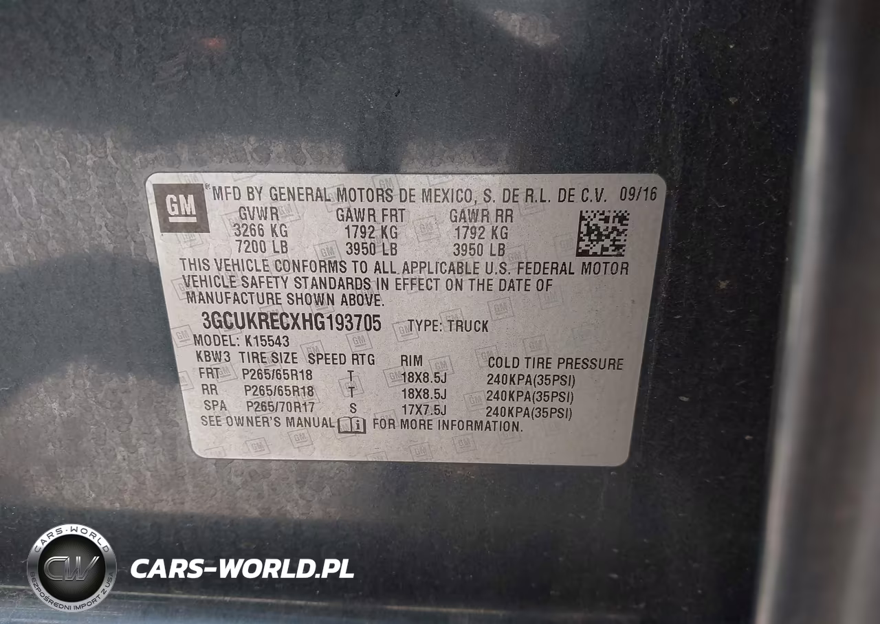 2017 Chevrolet Silverado 1500 Lt VIN:3GCUKRECXHG193705 - 9