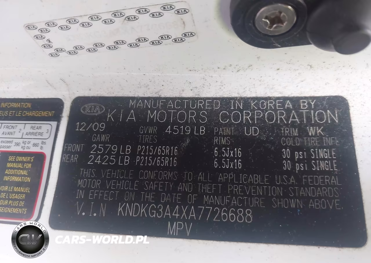 2010 Kia Sportage Lx VIN:KNDKG3A4XA7726688 - 9