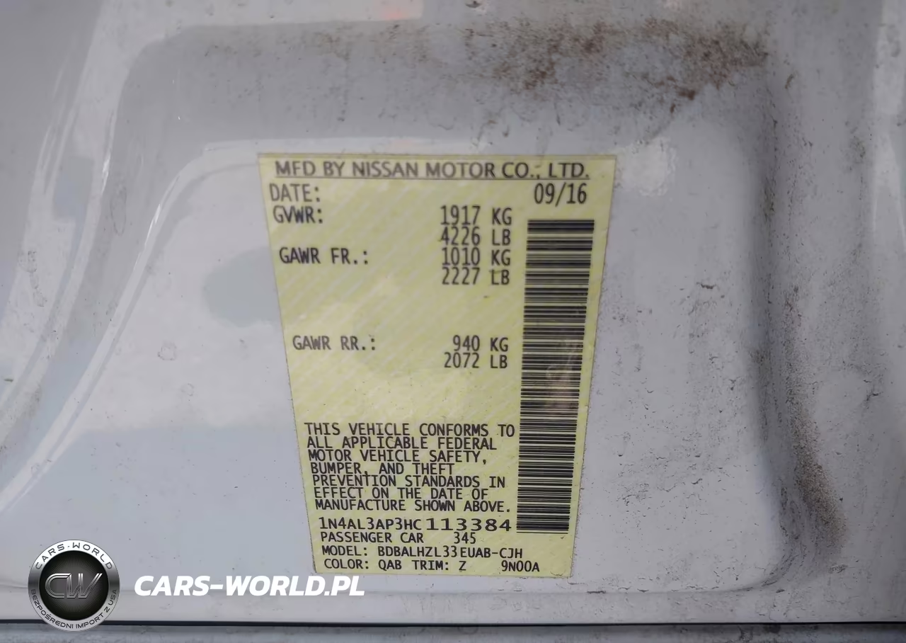 2017 Nissan Altima 2.5 Sr VIN:1N4AL3AP3HC113384 - 9