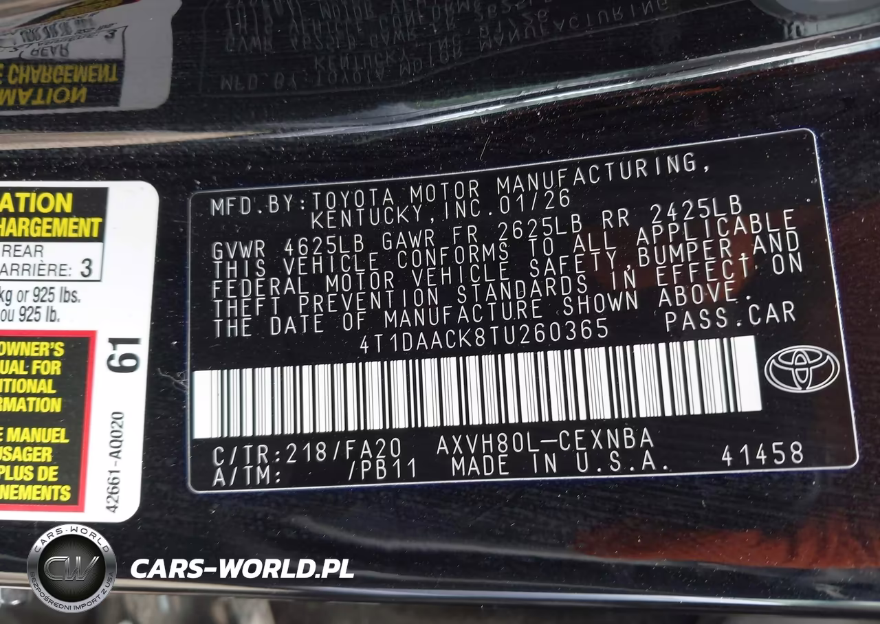 2026 Toyota Camry Le VIN:4T1DAACK8TU260365 - 9