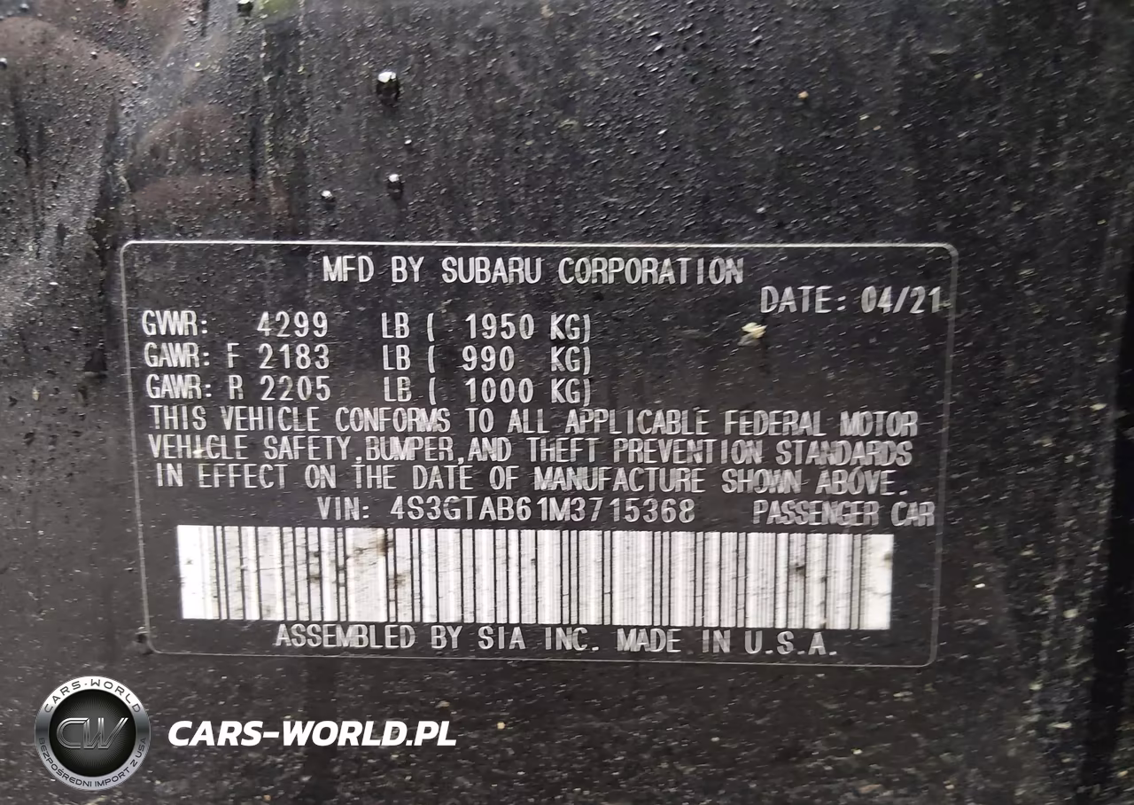 2021 Subaru Impreza 5-Door VIN:4S3GTAB61M3715368 - 9