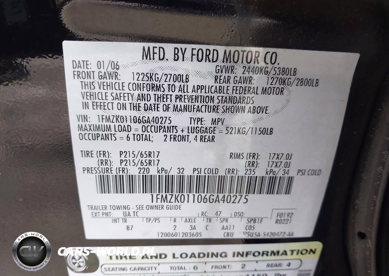 2006 Ford Freestyle Se VIN:1FMZK01106GA40275 - 9