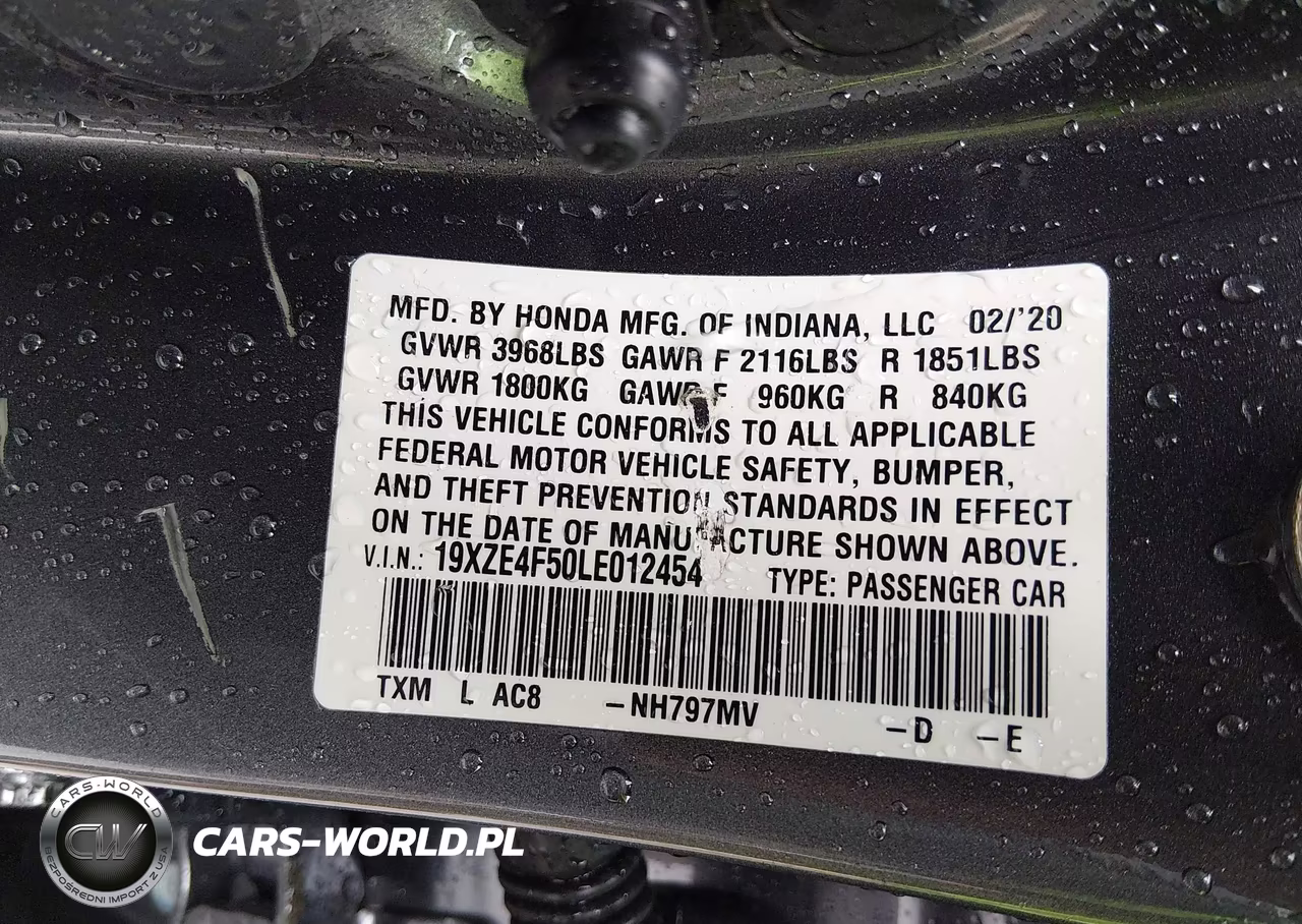 2020 Honda Insight Ex VIN:19XZE4F50LE012454 - 9