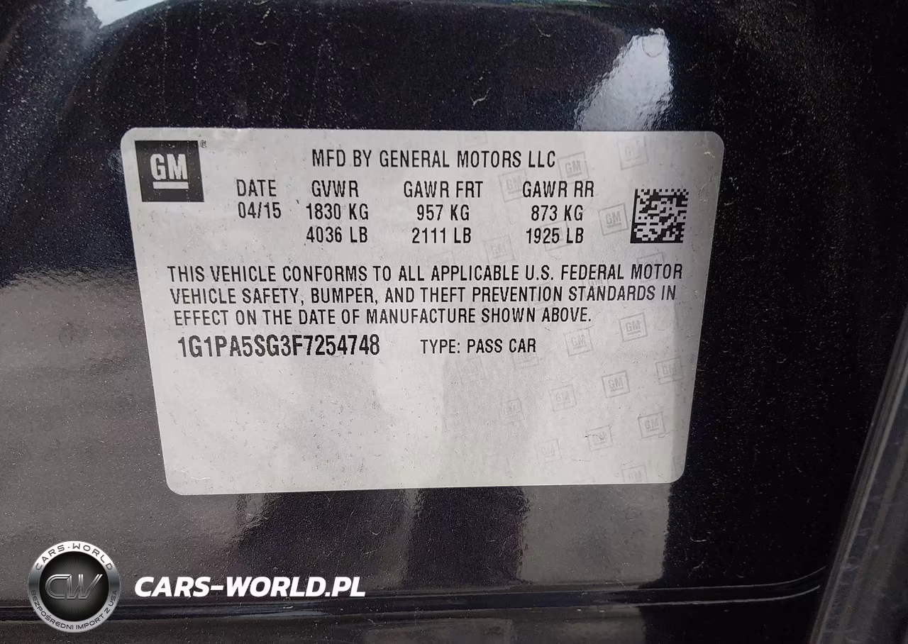 2015 Chevrolet Cruze Ls Auto VIN:1G1PA5SG3F7254748 - 9