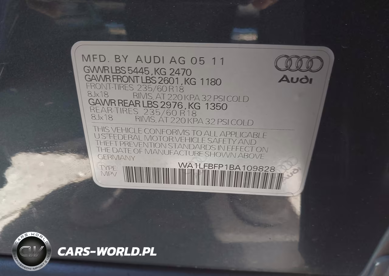 2011 Audi Q5 2.0T Premium VIN:WA1LFBFP1BA109828 - 9