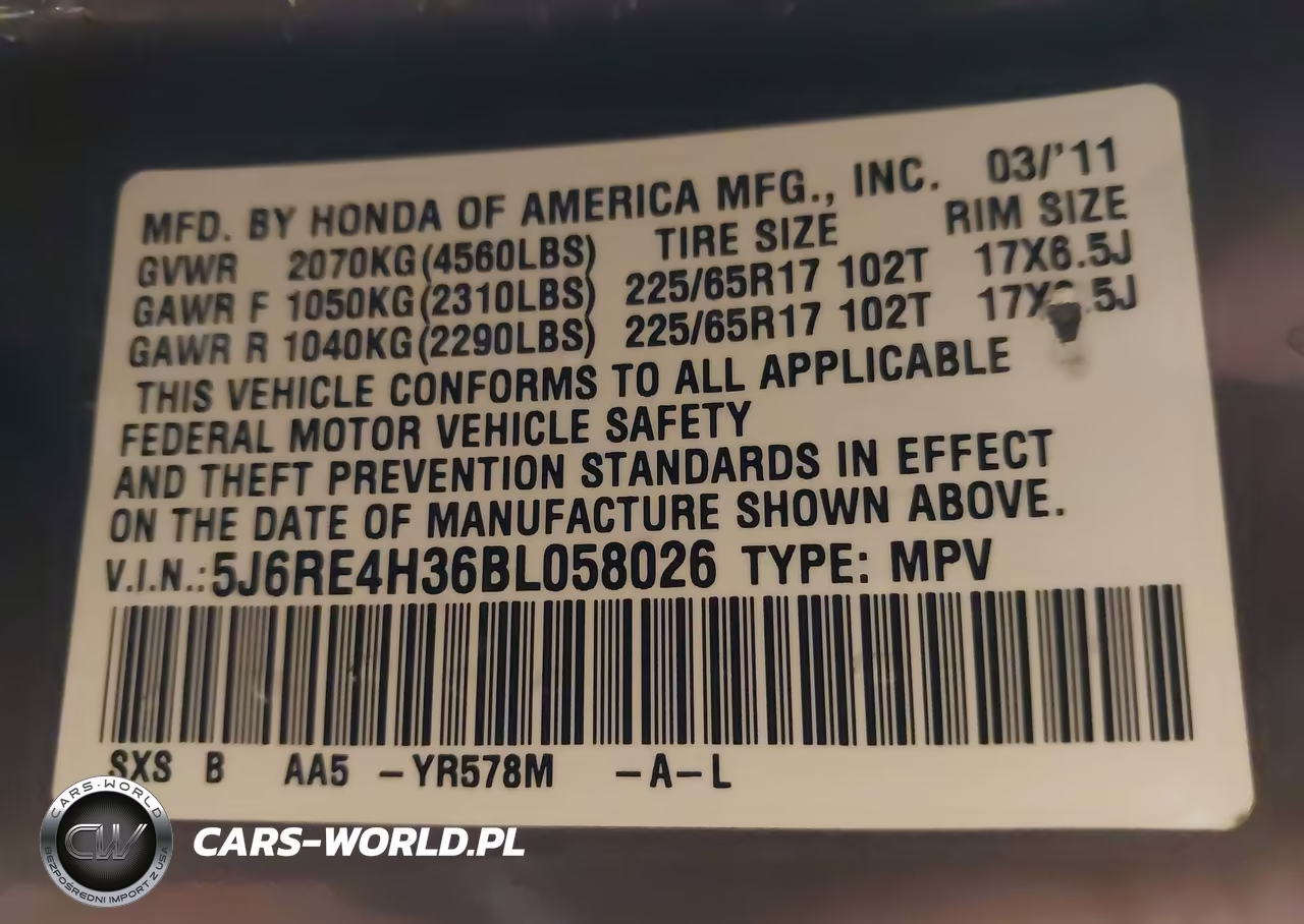 2011 Honda Cr-V Lx VIN:5J6RE4H36BL058026 - 9