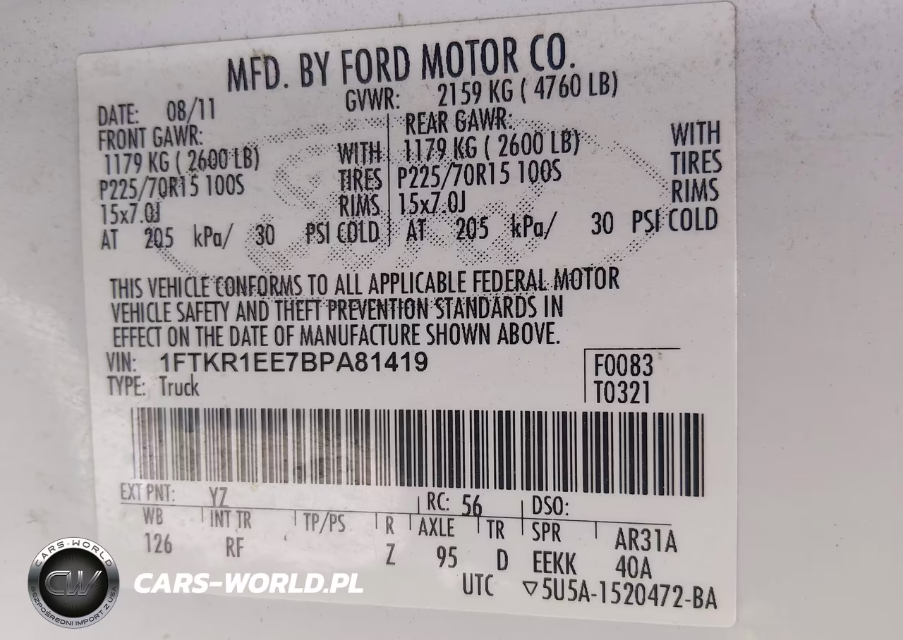 2011 Ford Ranger Sport-Xl-Xlt VIN:1FTKR1EE7BPA81419 - 9