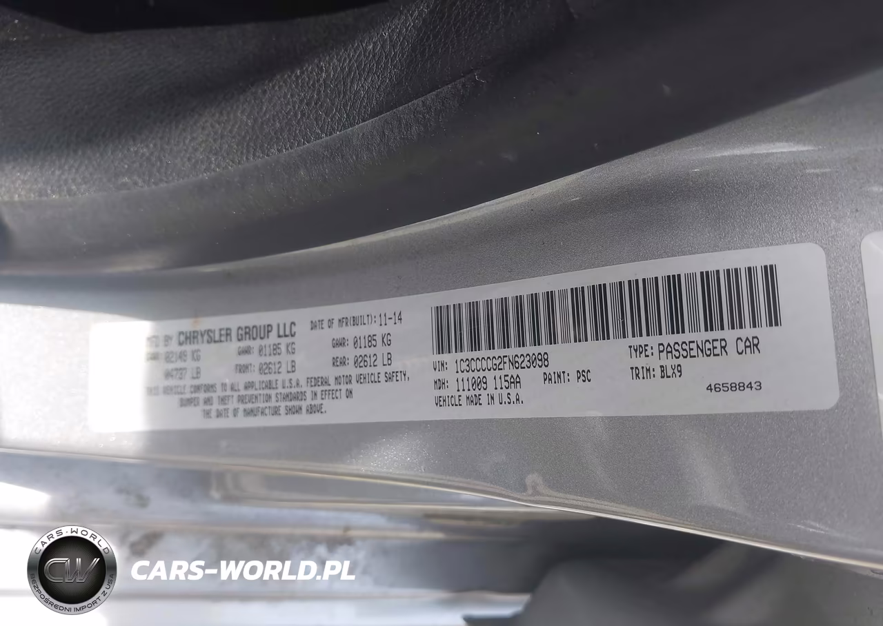 2015 Chrysler 200 C VIN:1C3CCCCG2FN623098 - 9