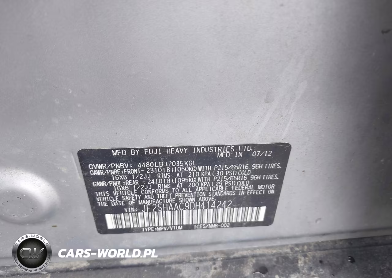 2013 Subaru Forester 2.5X VIN:JF2SHAAC9DH414242 - 9