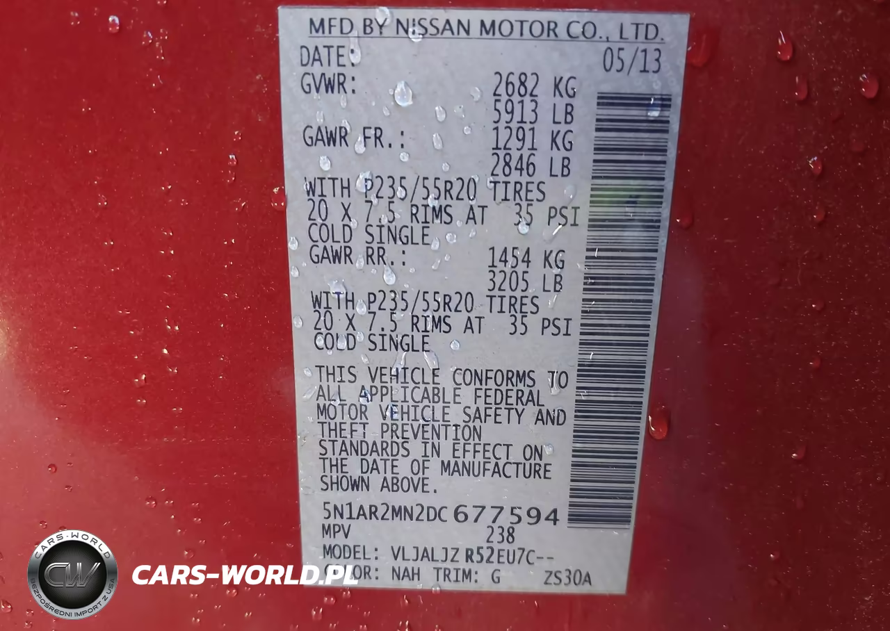2013 Nissan Pathfinder Platinum VIN:5N1AR2MN2DC677594 - 9