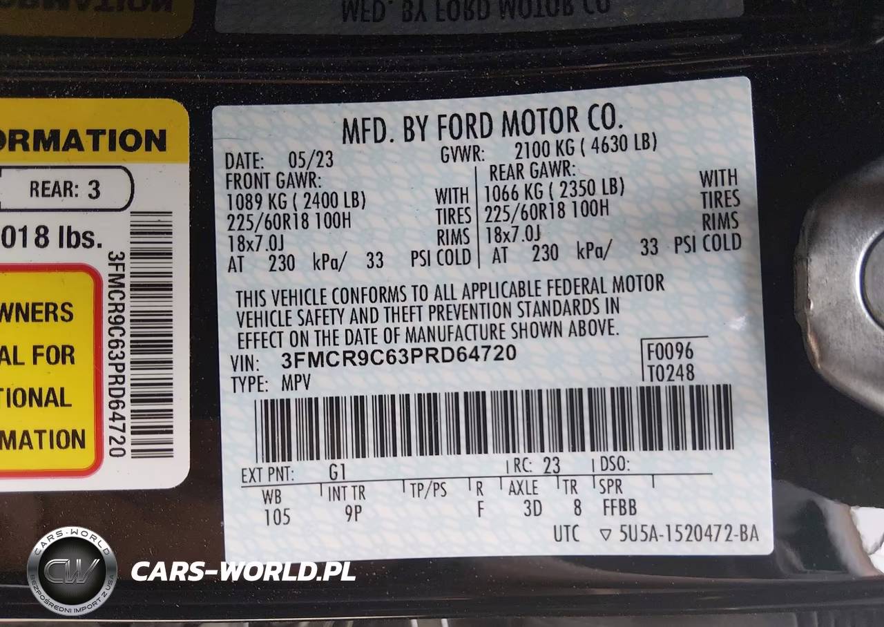 2023 Ford Bronco Sport Outer Banks VIN:3FMCR9C63PRD64720 - 9