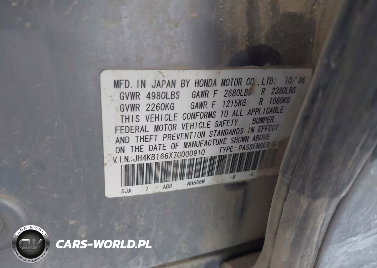 2007 Acura Rl 3.5 VIN:JH4KB166X7C000910 - 9