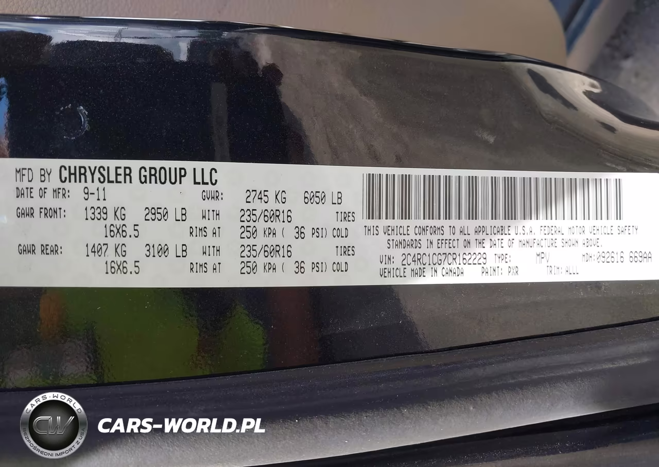 2012 Chrysler Town & Country Touring-L VIN:2C4RC1CG7CR162229 - 9
