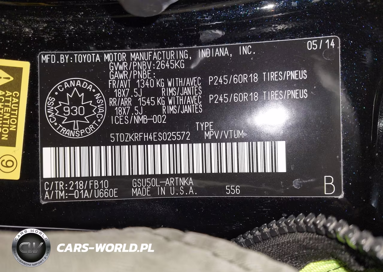 2014 Toyota Highlander Le VIN:5TDZKRFH4ES025572 - 9