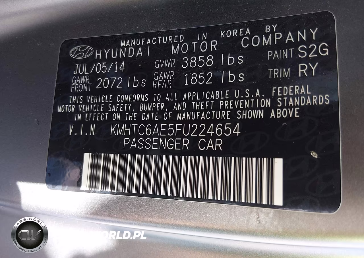 2015 Hyundai Veloster Turbo VIN:KMHTC6AE5FU224654 - 9