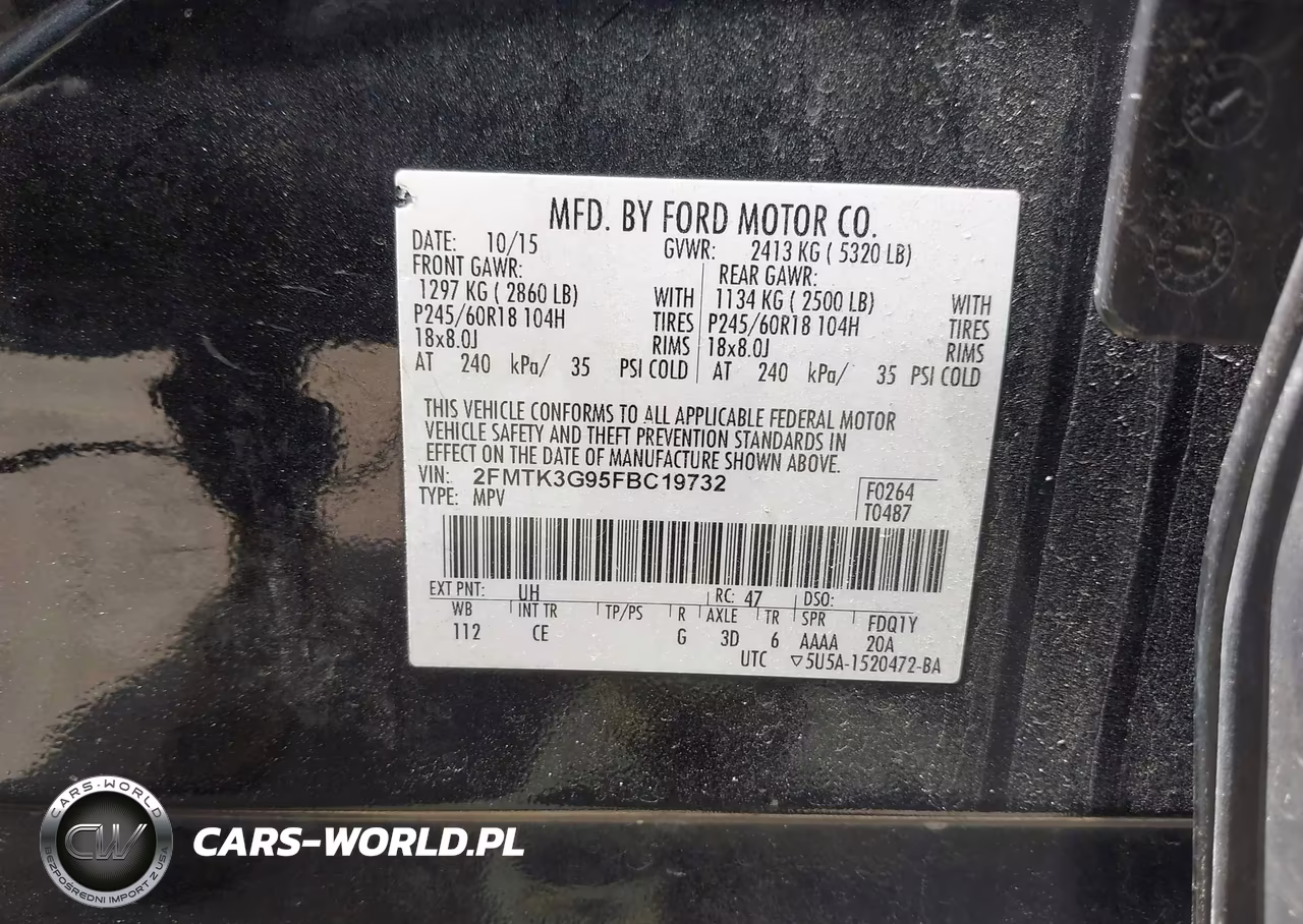 2015 Ford Edge Se VIN:2FMTK3G95FBC19732 - 9