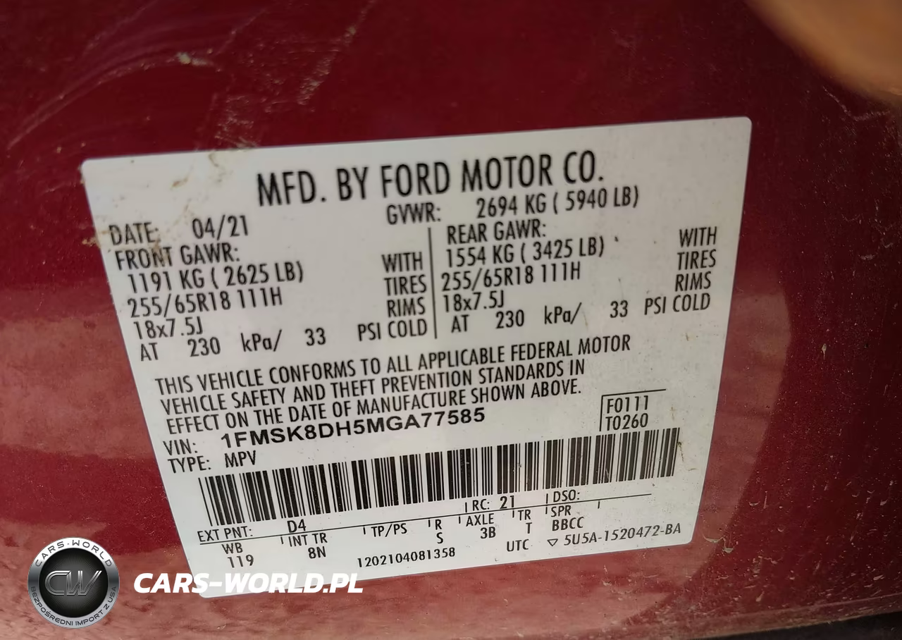 2021 Ford Explorer Xlt VIN:1FMSK8DH5MGA77585 - 9