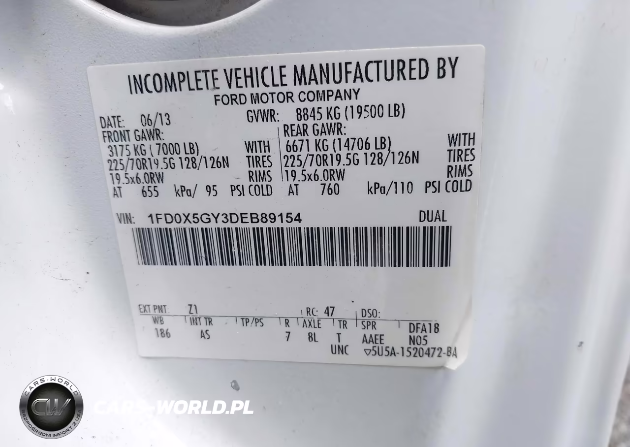 2013 Ford F-550 Chassis VIN:1FD0X5GY3DEB89154 - 8