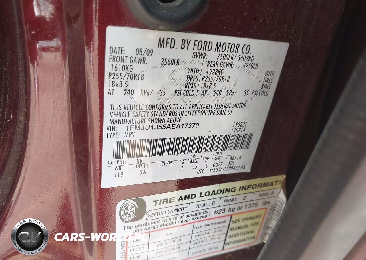 2010 Ford Expedition Eddie Bauer-King Ranch VIN:1FMJU1J55AEA17370 - 9