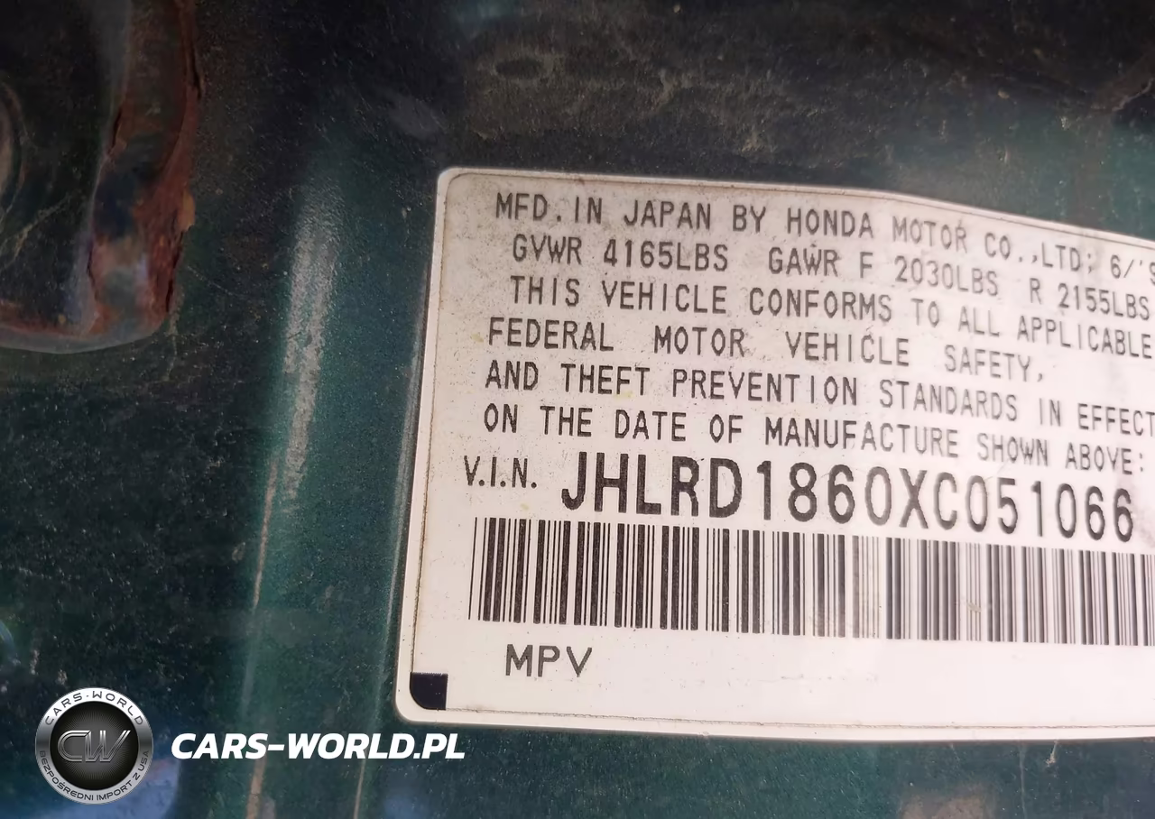 1999 Honda Cr-V Ex VIN:JHLRD1860XC051066 - 9