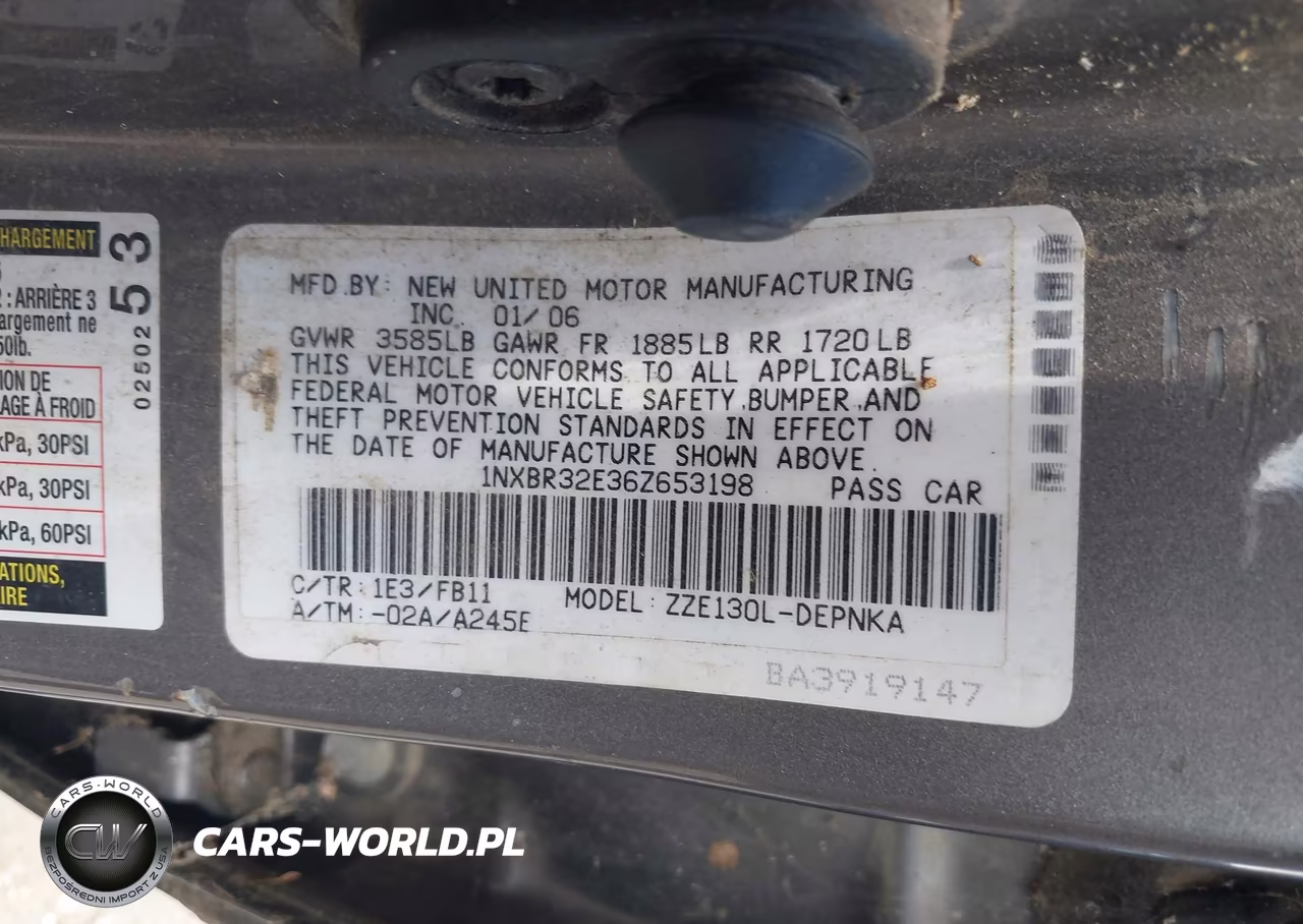 2006 Toyota Corolla Le VIN:1NXBR32E36Z653198 - 9