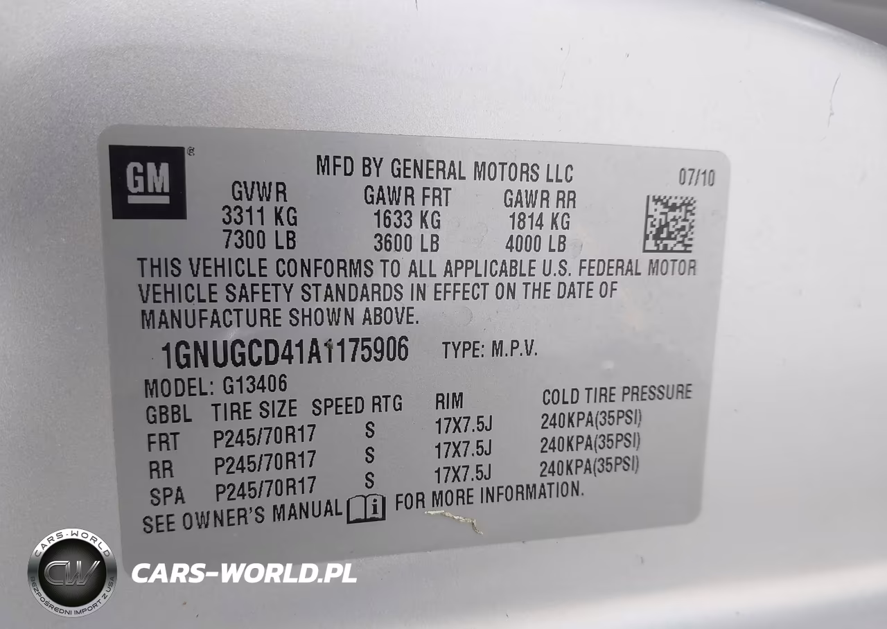 2010 Chevrolet Express 1500 Lt VIN:1GNUGCD41A1175906 - 9