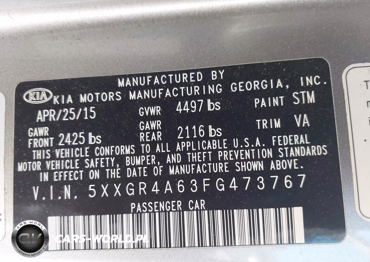 2015 Kia Optima Sx Turbo VIN:5XXGR4A63FG473767 - 9