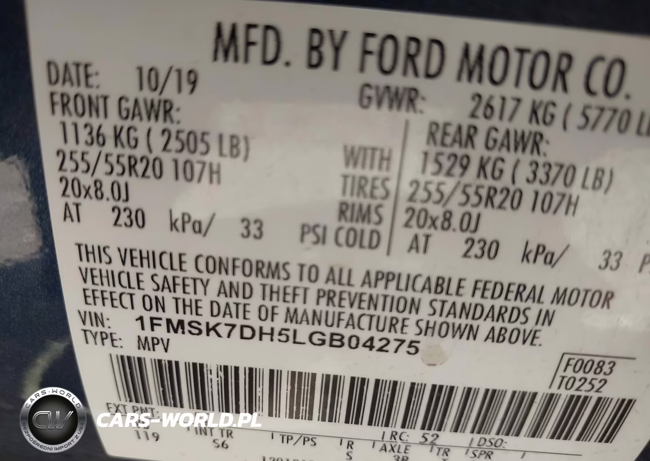 2020 Ford Explorer Xlt VIN:1FMSK7DH5LGB04275 - 9