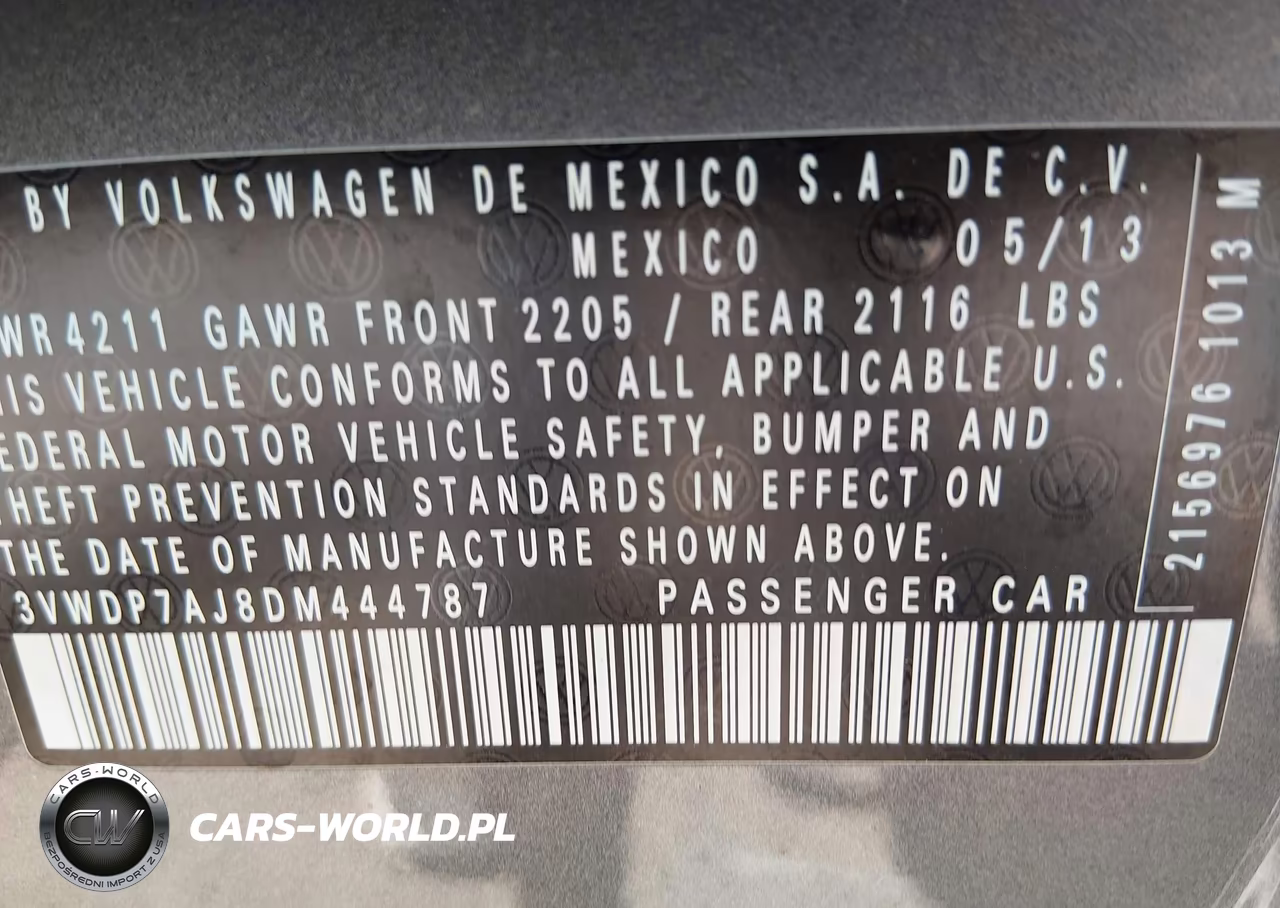 2013 Volkswagen Jetta 2.5L Se VIN:3VWDP7AJ8DM444787 - 9