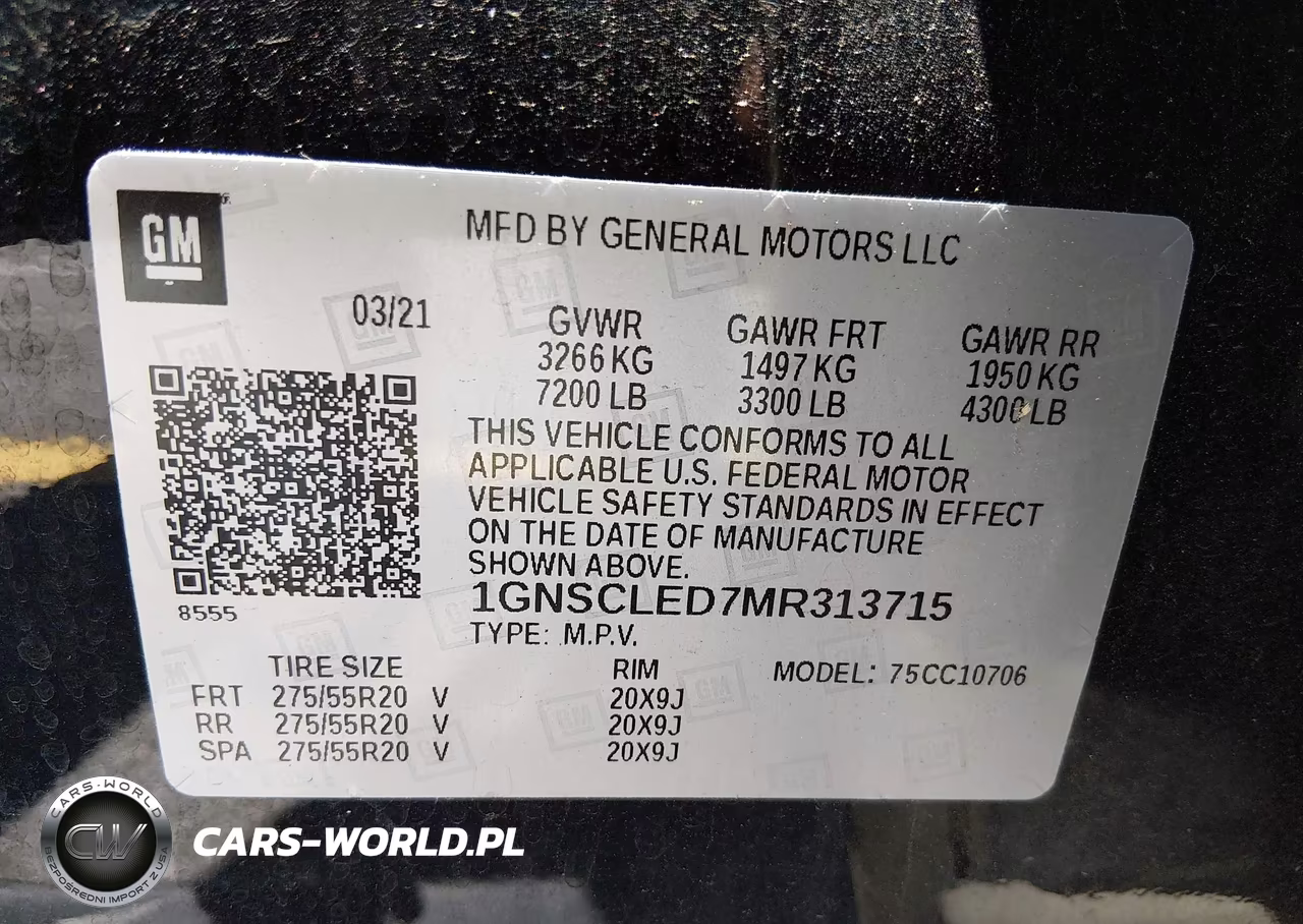 2021 Chevrolet Tahoe 2Wd Commercial Fleet VIN:1GNSCLED7MR313715 - 9