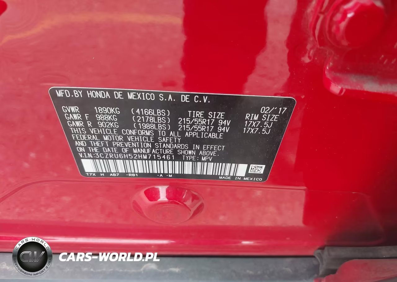 2017 Honda Hr-V Ex VIN:3CZRU6H52HM715461 - 9