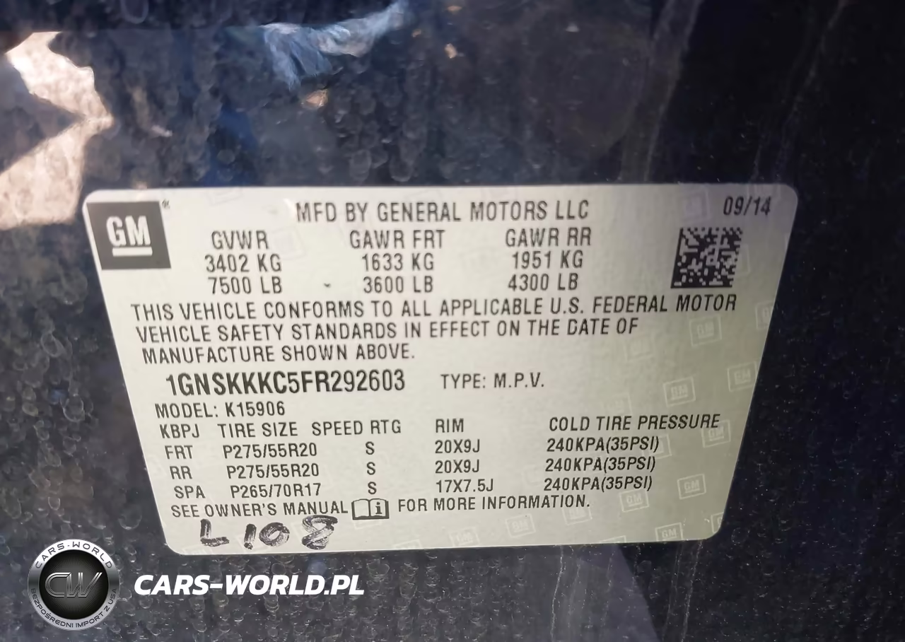 2015 Chevrolet Suburban Ltz VIN:1GNSKKKC5FR292603 - 9