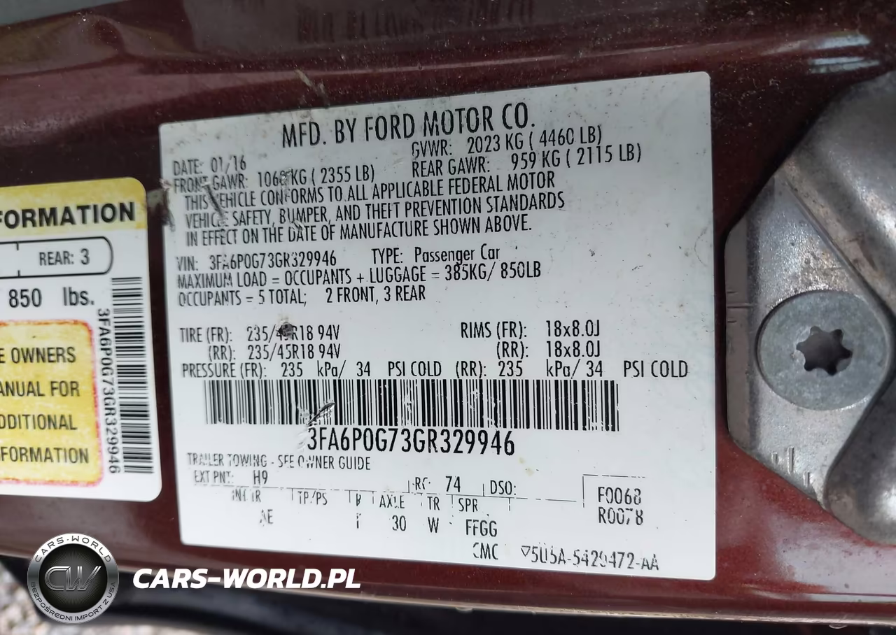 2016 Ford Fusion S VIN:3FA6P0G73GR329946 - 9