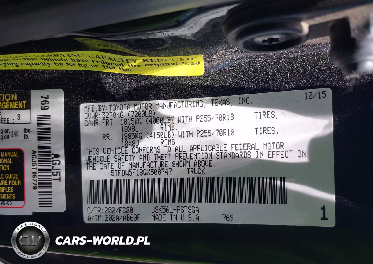 2016 Toyota Tundra Sr5 5.7L V8 VIN:5TFDW5F18GX508747 - 9