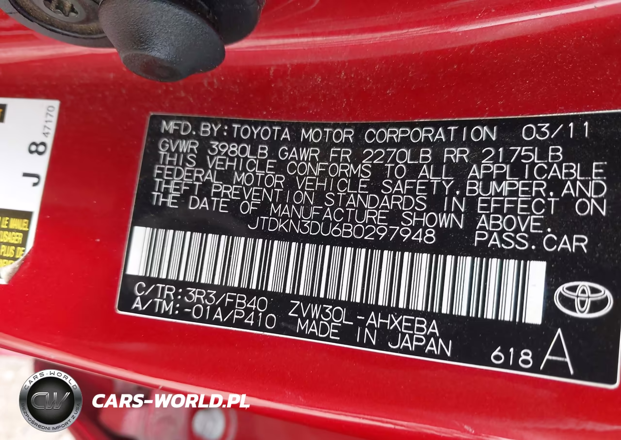 2011 Toyota Prius Three VIN:JTDKN3DU6B0297948 - 9