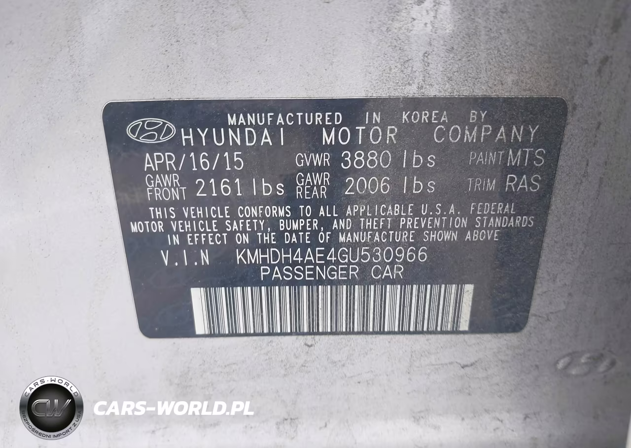 2016 Hyundai Elantra Se VIN:KMHDH4AE4GU530966 - 9